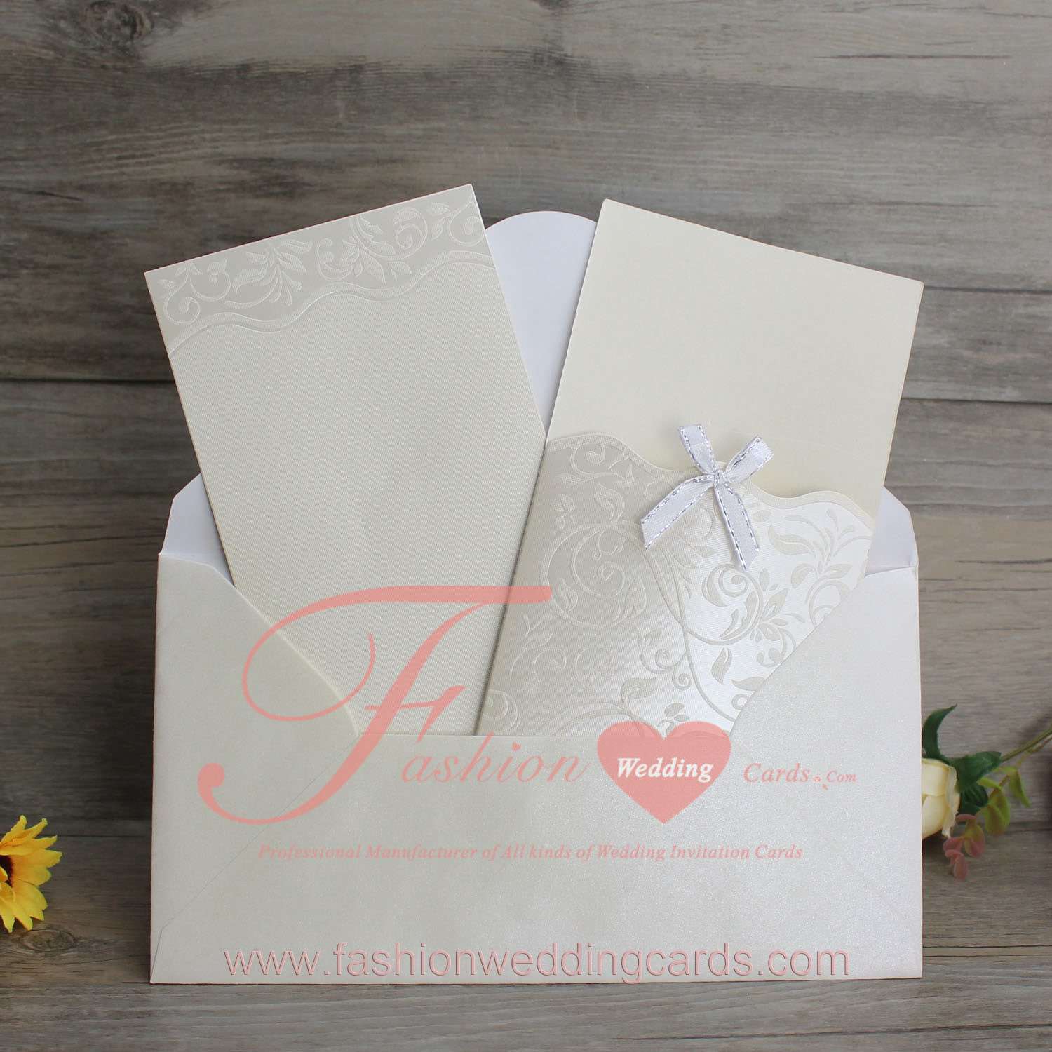 50pcs Free Elegant Pearls Printing Wedding Invitations Online Cheap